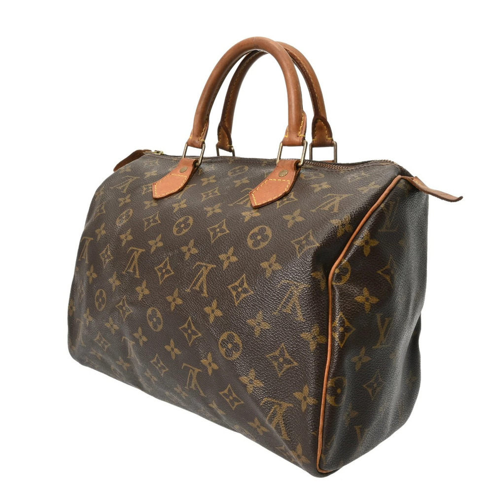 Louis Vuitton Canvas Monogram Speedy Handbag Brown